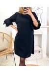 ROBE DE SOIREE MANCHES FANTAISIE 9206 NOIR