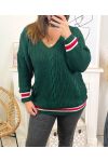 LARGE SIZE LONG TWISTED PULLOVER K03 MILITARY GREEN