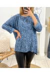 LEOPARD 2105 BLUE PRINTED THIN SWEATER
