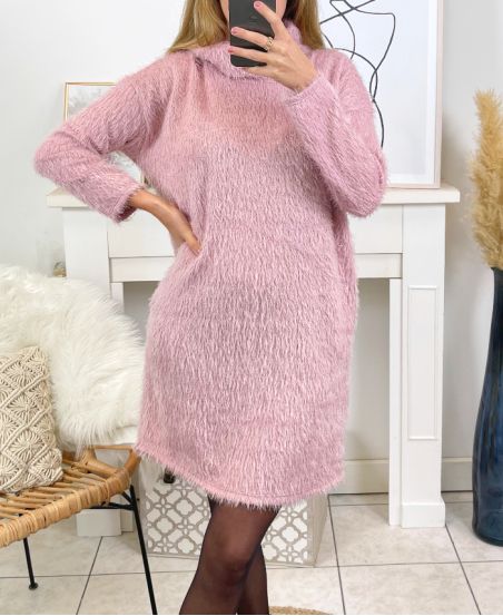 TURTLENECK DRESS 9268 PINK