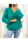 BLOUSE SHOULDERS AND STUDDED SLEEVES 12039 GREEN