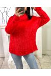 SWETER Z GOLFEM SOFT 9176 CZERWONY