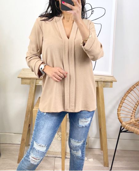 CHEMISIER CHIC FLUIDE PE41 TAUPE