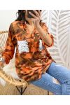 CAMOUFLAGE TUNIC OVERSIZE SEQUINS PE118 ORANGE