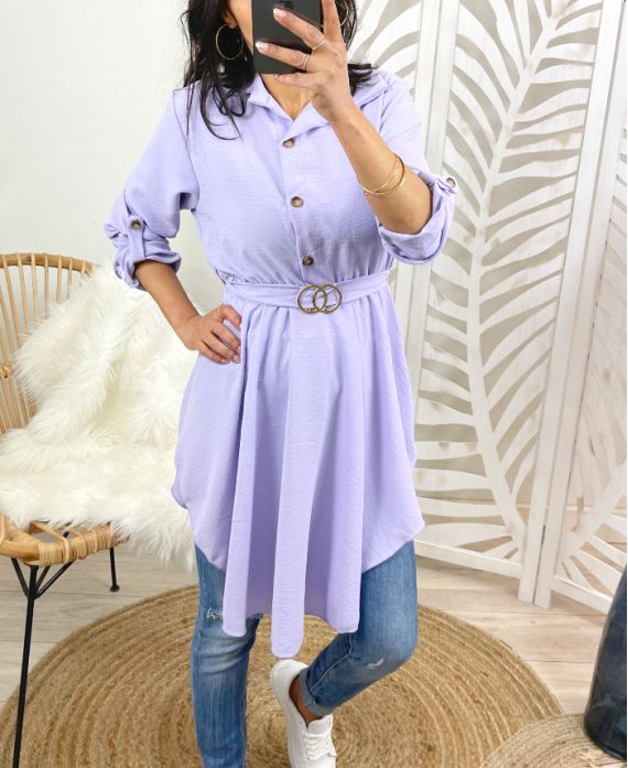 TUNIC BELT BUCKLE TO TIE PE104 LILA