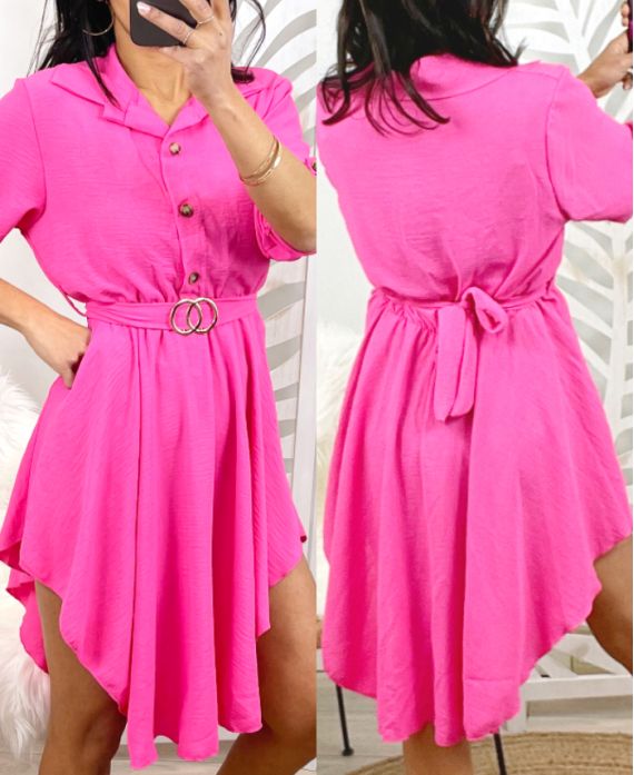 TUNIC BELT BUCKLE TO TIE PE104 FUSHIA