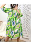 DRESS TUNIC EVASEE SATIN EFFECT PE243 GREEN