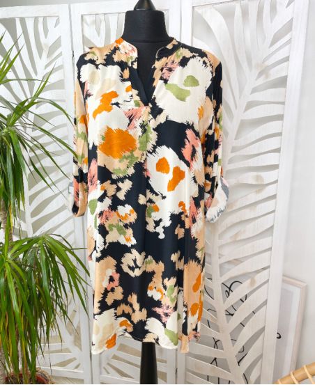 ROBE TUNIQUE VISCOSE PE278 NOIR