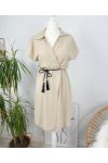 ROBE DRAPEE AVEC LIEN PE418 BEIGE