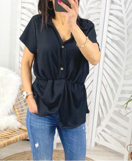 BLOUSE WITH BUTTONS PE221 BLACK