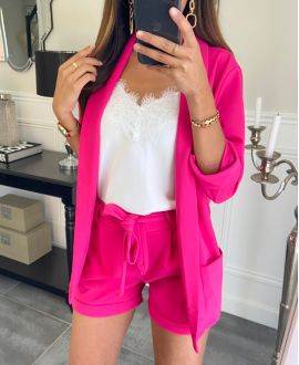 SHORT 2 POCHES AVEC LIEN PE595 FUSHIA