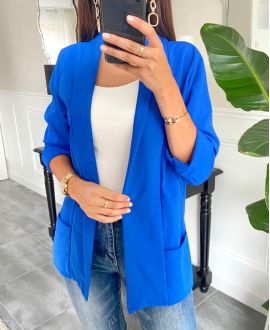 VESTE BLAZER 2 POCHES PE586 BLEU ROYAL