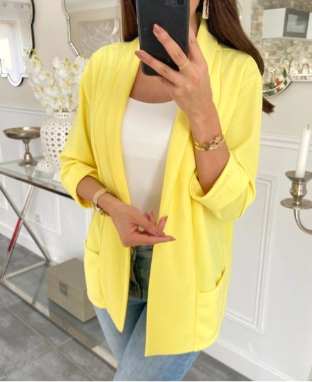 CHAQUETA BLAZER 2 BOLSAS PE586 AMARILLO