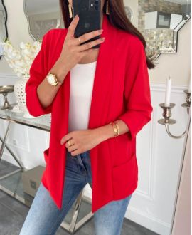 VESTE BLAZER 2 POCHES PE586 ROUGE
