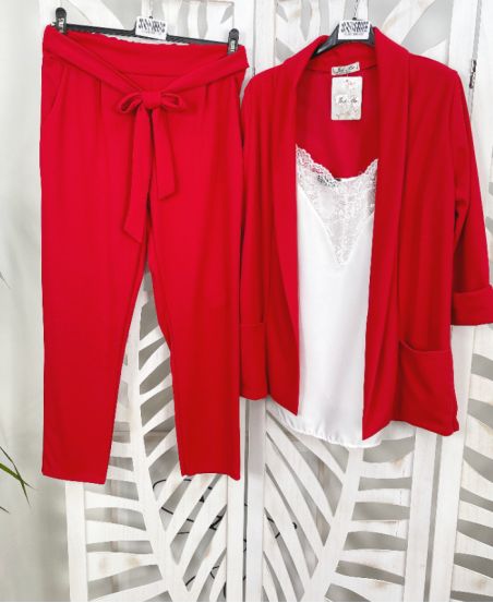 PANTALONES DE 2 BOLSILLOS CON PE607 LINK ROJO