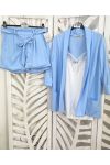 VESTE BLAZER 2 POCHES PE586 BLEU CIEL