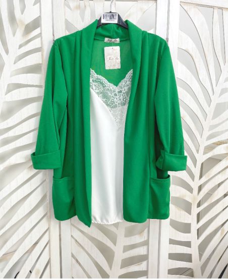 VESTE BLAZER 2 POCHES PE586 VERT EMERAUDE