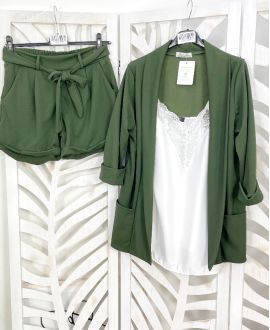 VESTE BLAZER 2 POCHES PE586 VERT MILITAIRE