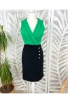 BUTTON DRESS PE385 GREEN