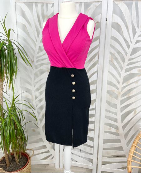 BUTTON JURK PE385 FUSHIA