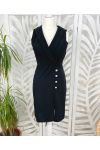 BUTTON DRESS PE385 BLACK