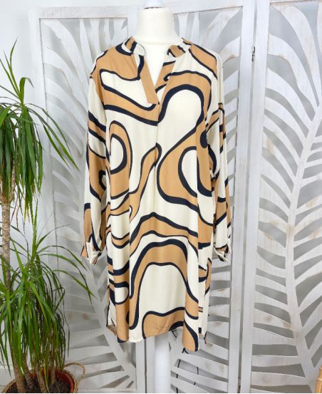 VISCOSE FLUID DRESS PE179 BEIGE