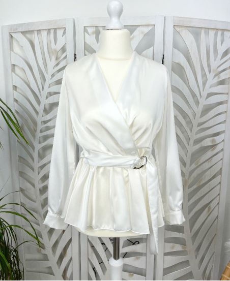 SATIN TUNIC WITH PE220 WHITE BELT