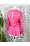 SATIN TUNIC WITH PE220 FUSHIA BELT