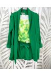 CHAQUETA BLAZER LARGA 2 PLUTCHES PE621 VERDE ESMERALDA