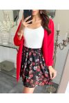 VESTE BLAZER LONGUE 2 POCHES PE621 ROUGE