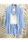 LONG BLAZER JACKET 2 PUCHS PE621 SKY BLUE