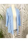 BLUZER LONG BLEZER JACKET 2 PUCHS PE621 SKY BLUE