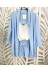 LONG BLAZER JACKET 2 PUCHS PE621 SKY BLUE