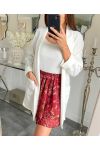 VESTE BLAZER LONGUE 2 POCHES PE621 BLANC