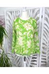 BLUSA PLISADA ESTAMPADA PE122 VERDE