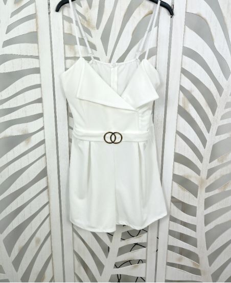 SHORTS COMBINATION WITH SHOULDER STRAPS PE574 WHITE