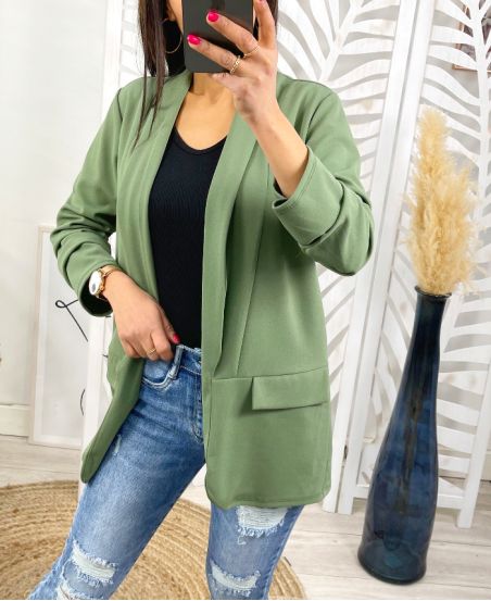BLAZER JACKET PLISSEES PLISSEES PE693 MILITARY GREEN