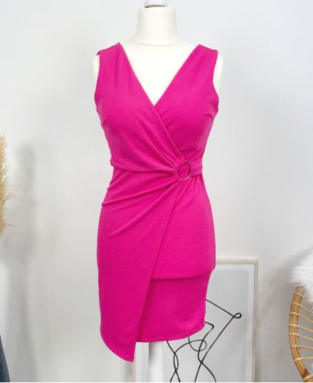 CINTREE SUKIENKA Z KLAMRĄ PE551 FUSHIA