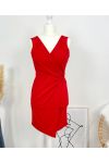 ROBE CINTREE BOUCLE PE551 ROUGE