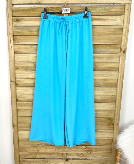 WIDE FLUID PANTS PE717 AZURE BLUE