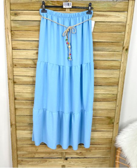 LONG SKIRT + PE787 BELT SKY BLUE