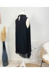 PLISSIERTES KLEID EVASEE PE645 SCHWARZ