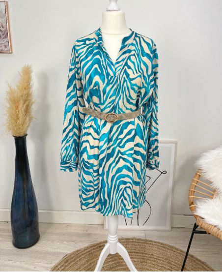 VISCOSE FLUID DRESS PE355 BLUE