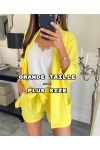 GRANDE TAILLE - SHORT 2 POCHES A NOUER PE894 JAUNE