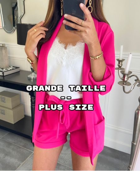 LARGE SIZE - SHORTS 2 POCKETS PE894 FUSHIA