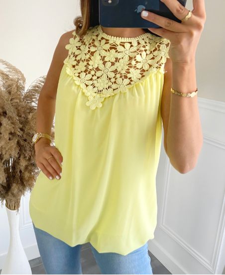 TOP DENTELLE PE905 JAUNE