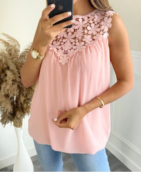 TOP DENTELLE PE905 ROSE