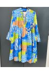 VESTIDO ESTAMPADO OVERSIZE PE871 AZUL REAL