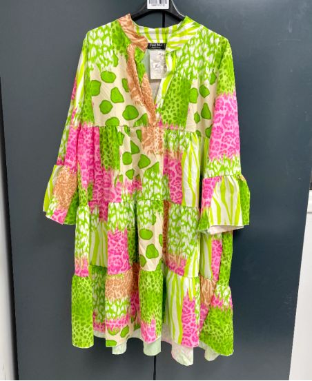 ROBE IMPRIMEE OVERSIZE PE871 VERT