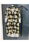 OVERSIZE TUNIC DRESS SATIN EFFECT + BELT OFFERED PE937 GREEN
